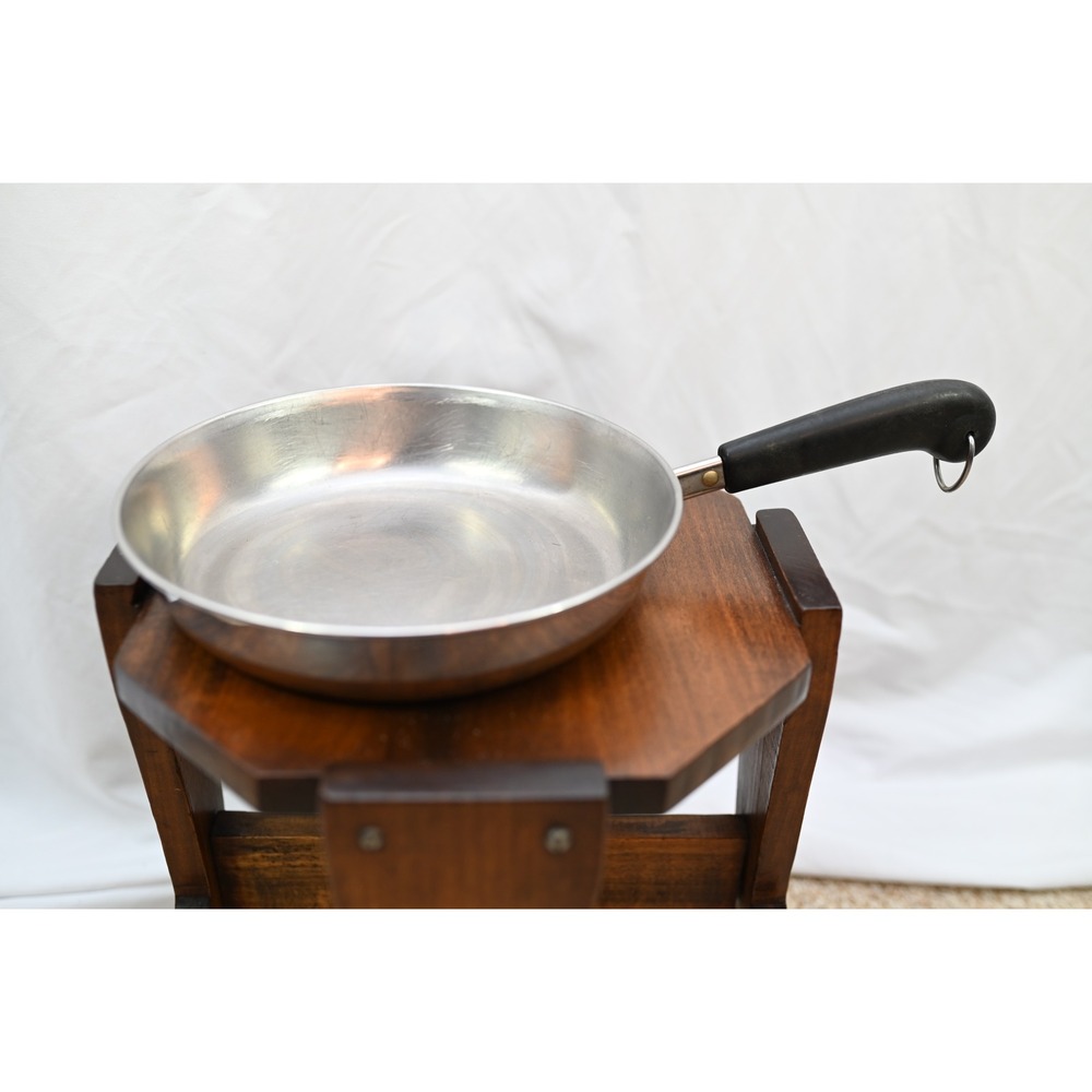 Vintage Revere Ware 9 Inch Skillet Copper Clad Bottom Stainless Steel Frying Pan